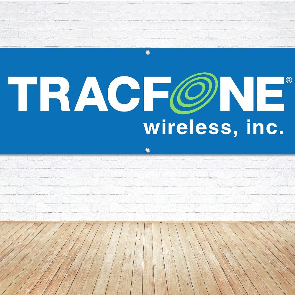 TRACFONE Wireless Logo Vinyl Banner 5ft. Wide Sign Cell Phone Provider Service